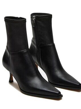 Womens Ankle Boots Kitten Heel Booties Pointed Toe Short Boots